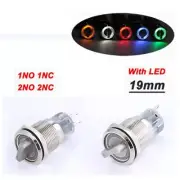 19mmDPDT Illuminated Metal selector Rotary Switch LED Waterproof Stainless Steel