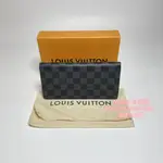 二手精品 LV 路易威登 BRAZZA 錢夾 N62665 黑色 牛皮 棋盤格長夾 男款手拿錢包