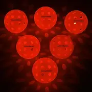 AboveGenius Glow in The Dark Pickleball,6 Pack Outdoor Pickleballs,LED Light Up Paddles Set of 2,Fiberglass Lightweight Rackets,High Visibility for Nighttime Play,Pickleball Gift