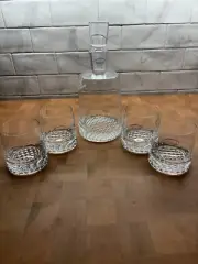 NWT Badash Crystal Decanter And Glass Set, Signed