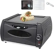 Mini Pizza Oven Electric Tandoor Oven with 2-in-1,Temperature Control/Visual Glass/Hot Top Plate Door,Chapati Roti Lahmacun Manakish Naan Bread Maker for Takeaway Kitchen Appliance