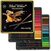 [Black Widow] Dragon Coloured Pencils, 36 pc Colour Pencil Set For Adult Pencil Colouring, Best For Sketching And Artist Colours, A Must Have Unique Pencil Set.