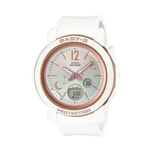 【CASIO 卡西歐】群星光輝寬型錶面時尚腕錶 光輝白 41.5mm(BGA-290DS-7A)