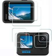 Glass Screen Protector for GoPro Hero 12 11 10 Hero12 Hero11 Hero10 Black LCD + lens + Small Display [2+2+2Pack], ULBTER 9H Hardness Tempered Glass Saver,Anti-Scrach Anti-Bubble