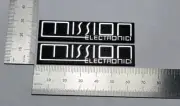 Mission Electronics Speaker Badge Logo Emblem Pair Black and Silver Custom Made