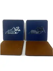 Bluegrass Corvette Club Synthetic Leather Blue - Coasters set of 4