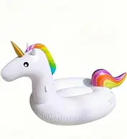 Adult Rainbow Pool Float Inflatable Water Sofa with Colorful Manes Tails Swimming Beaches Outdoor Parties Celebrations LWX