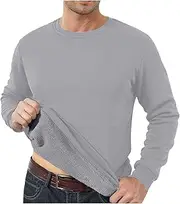 [Generic] Men Fleece Jacket Hooded Thermal Underwear Men's Large Size Can Be Worn Outside The Top Of The Large Size Foreign Trade Solid Color T Shirt Bottoming Shirt Mens Long Sleeve Tie