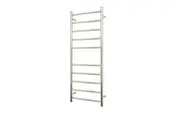 Radiant 12VRTR430 Low Voltage Round Bar Heated Towel Rail - 430 x 1100mm - Mirror Polished Stainless Steel - Bottom Right/Top Left Wiring