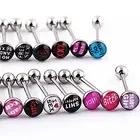 10pcs Surgical Steel Barbell with Jewel Body Piercing Bar Ring Tongue Ear Nipple