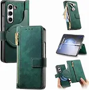 Case for Samsung Galaxy Z Fold6, Fashionable Money Clip Style Phone Protective Cover, Money Clip and Phone Case Can Be Separated (Green,for Galaxy Z Fold6)