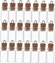 Garneck Set of 50 Small Sample Bottles Decorative Glass Jars Cork Tops for Potions