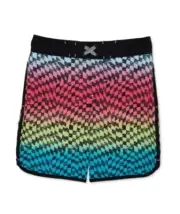 Wonder Nation Boy's Multicolor Quick Dry Check Swim Trunks Size S (6-7) NWT