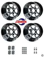 GOLF CART 12"x7" ALUMINUM 'STORM TROOPER' WHEELS / RIMS (SET OF 4)