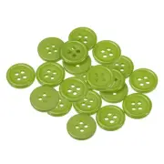 20pcs Sewing Buttons 1/2" Resin Round Flat 4-Hole Craft Buttons, Green