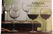 MIKASA Encore Set of 6 Red Wine Crystal Stemware Glasses 5124909 NOS BNIB