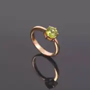 Peridot Engagement Ring,Vintage Peridot Ring,Natural Peridot 925 Silver Ring