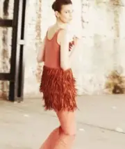 BNWT Vintage Sass & Bide Leather Fringe Maxi Skirt STICK TOGETHER Size 6-8