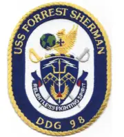 4" NAVY USS DDG-98 FORREST SHERMAN EMBROIDERED PATCH