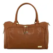 Double Zip Satchel Nappy Bag (Amber Tan)