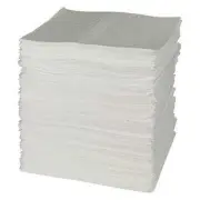 Oil Absorbent Pads 200 Pack Sorbent Sheets 15x19 Spill Cleanup White 51 Gal