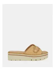 [Novo Shoes] Bette Slides in Natural Raffia