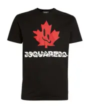 DSQUARED2 Leaf Men's BLACK Graphic Tee Size S NWT GR8 Gift