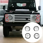 Black Alloy Front Light Protective Net Cover Case For 04-19 Land Rover Defender (for: Land Rover)