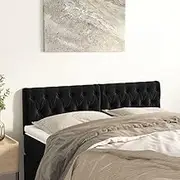 Bed Headboard Set of 2, Beds Head Frame Headboards 2 pcs Black 72 cm Velvet