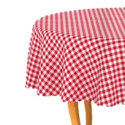Country Kitchen Dining Table Cloth RED GINGHAM Tablecloth 180cm ROUND