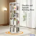 Rotating Bookshelf 4 Tiers Display Book Cube Shelves Storage Bookcase White