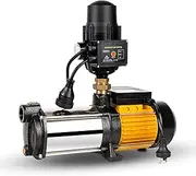 [GIANTZ] Water Pump, 2000W 240V Electric High Pressure Garden Pumps Controller Irrigation for Pool Pond Rain Tank Home Farm Clean, Multi Stage Fully Automatic Anti-rust Black