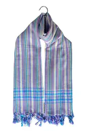 Kikoi Vibrant Gift 100% Cotton Ethnic Stripe Tassels Scarf Beach Wrap Kenya Made