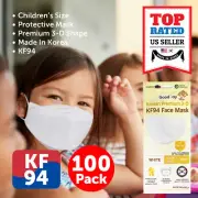 100 Pack KF94 WHITE Protective Safety Face Mask Kids Children Made in Korea