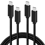 2PCS Usb-C To Usb-C Cable 100W Power Delivery Usb C 3.2 10Gbps 4K 60Hz Video Cord Compatible With Iphone 15 Pro Max, Macbook Pro, Ipad Pro, Chromebook, Galaxy S24, Pixel 8, Switch, 1M (Black)