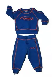 Bonds Baby Size 00 (3-6 months) Kids Toddler Tracksuit Pants Sweater Set Blue