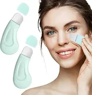 2 Pcs Blackhead Scraper,Blackhead Remover Tools Deep Clean Face Spatula Nose Blackhead Remover Sebum Remover Silicone Face Scraper Black Head Remover for Nose Face,Green
