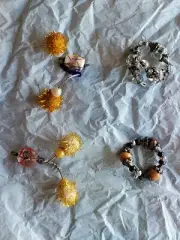 Handmade wine glass charms set of 4 spiral shaped unique beaded drink markers
