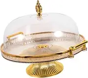 LABRIMP 1 set Multifunctional Cake Stand with Dome Cover Elegant Serving Plate for Weddings Parties Desserts High Base Design for Cupcakes Pastries Snacks Finish