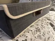 NIB Pottery Barn Essential Canvas Foldable 30" Under Bed Storage AIRSTREAM BLUE
