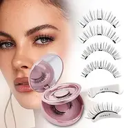 WENDY LASHES Magnetic Eyelashes Kit, Super Natural Look, Reusable, Waterproof, Self-Adhesive, 2 Pairs Dense Type R3+A05