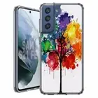 For Samsung Galaxy S20 S21 S23 S24 FE 5g TPU Case+Glass(Watercolor Tree)