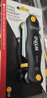 Wiha Hex Key Set 9 Piece Folding Pocketstar SAE Allen Key No. 35197 New