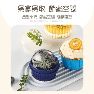 【製冰模具】杯子蛋糕造型矽膠冰球模具-藍(燈泡冰格球 威士忌冰球盒 製冰盒 圓形冰塊 酒吧 肥皂模)