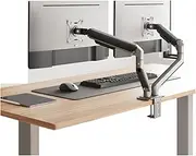 Monitor Arm Dual Monitor Stand for 17-32" Screens, Dual Monitor Mount with VESA 75/100mm, Height Adjustable Monitor Desk Mount, Each Arm Hold up to 19.8lbs Monitor Mount