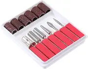 6 Pcs Nail Drill Bits Set, In Drill Bit Professional Nail Bits Manicure & Pedicure Crystal Nails Files Cuticle Remover Bit for Acrylic Gel Dip Powder Nails Manicures