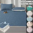 Summer Latex Ice Silk Cooler Bed Sheets Washable Soft Bed Cover Pillow Case
