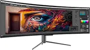 QSM 49" Curved Ultrawide DFHD 32:9 144Hz 6ms Gaming and Office Monitor (3840 × 1080)