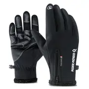 Unisex Outdoor Waterproof Gloves Winter Touch Screen Thermal Full Finger Inner Plush Skiing Gloves black_XL