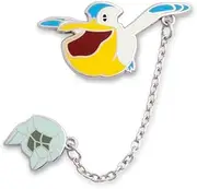Center: Pelipper with Damp Rock Pokémon Held Item Pin, Zinc alloy / hard enamel, no gemstone
